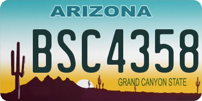 AZ license plate BSC4358