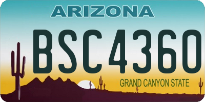 AZ license plate BSC4360