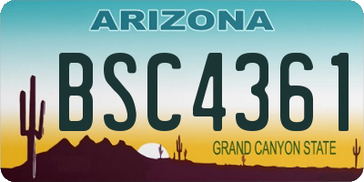 AZ license plate BSC4361