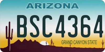 AZ license plate BSC4364