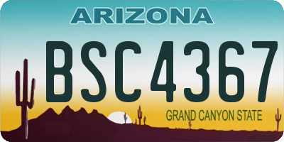 AZ license plate BSC4367