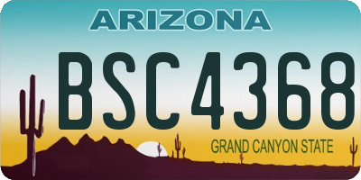 AZ license plate BSC4368