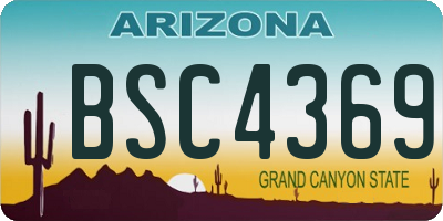 AZ license plate BSC4369