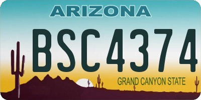 AZ license plate BSC4374