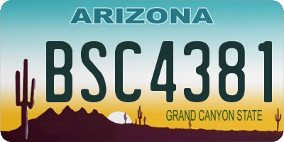 AZ license plate BSC4381