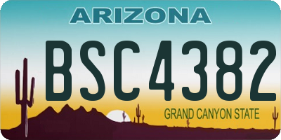 AZ license plate BSC4382