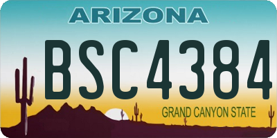 AZ license plate BSC4384