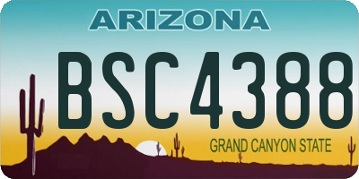 AZ license plate BSC4388