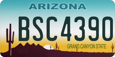 AZ license plate BSC4390