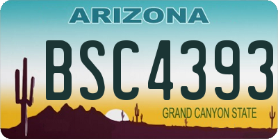 AZ license plate BSC4393