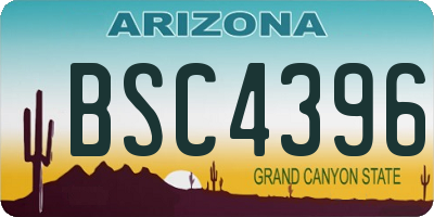 AZ license plate BSC4396