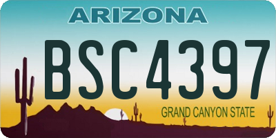 AZ license plate BSC4397