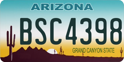 AZ license plate BSC4398