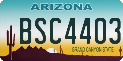 AZ license plate BSC4403