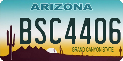 AZ license plate BSC4406