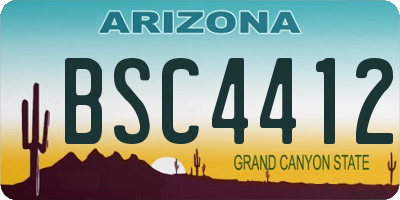 AZ license plate BSC4412