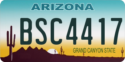 AZ license plate BSC4417