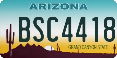 AZ license plate BSC4418