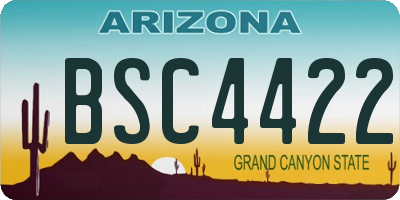 AZ license plate BSC4422