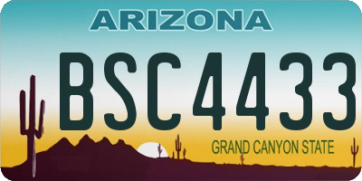 AZ license plate BSC4433