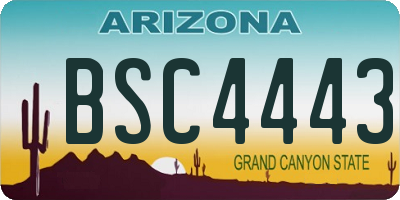 AZ license plate BSC4443