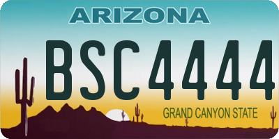 AZ license plate BSC4444