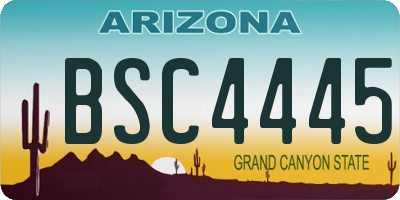 AZ license plate BSC4445