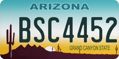 AZ license plate BSC4452