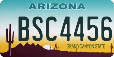 AZ license plate BSC4456