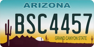 AZ license plate BSC4457