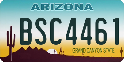 AZ license plate BSC4461