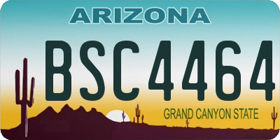 AZ license plate BSC4464