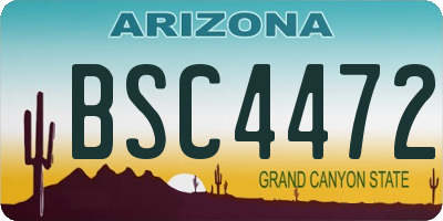 AZ license plate BSC4472