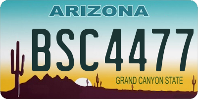 AZ license plate BSC4477