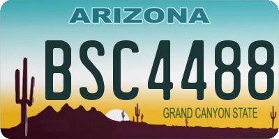 AZ license plate BSC4488