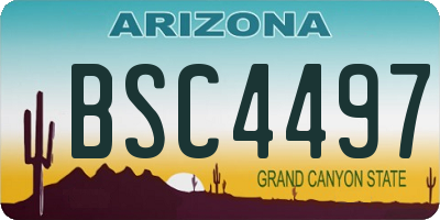 AZ license plate BSC4497