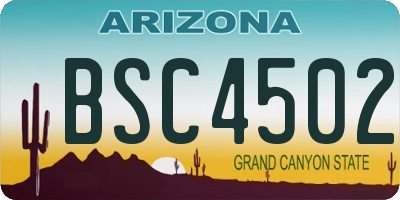 AZ license plate BSC4502