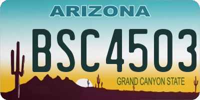 AZ license plate BSC4503