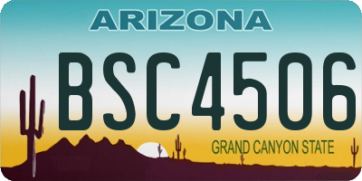 AZ license plate BSC4506