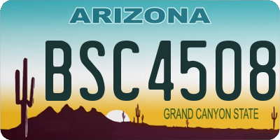 AZ license plate BSC4508