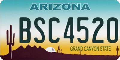 AZ license plate BSC4520