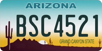 AZ license plate BSC4521