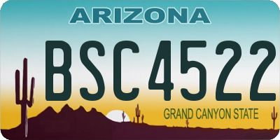 AZ license plate BSC4522