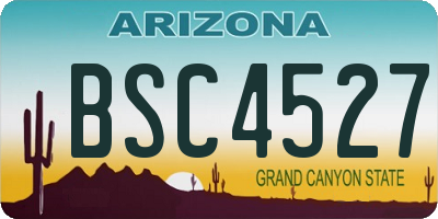 AZ license plate BSC4527