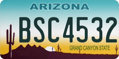 AZ license plate BSC4532