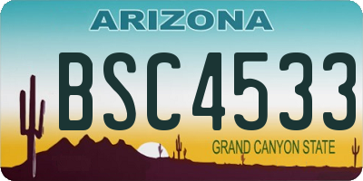 AZ license plate BSC4533