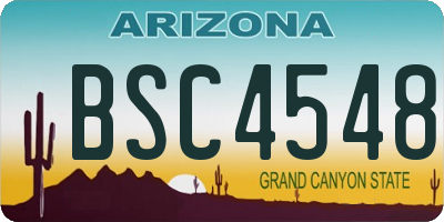 AZ license plate BSC4548