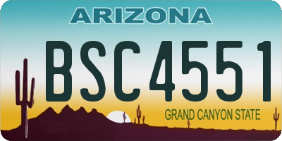 AZ license plate BSC4551