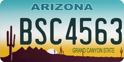 AZ license plate BSC4563