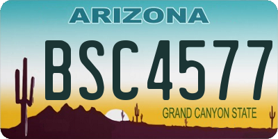 AZ license plate BSC4577